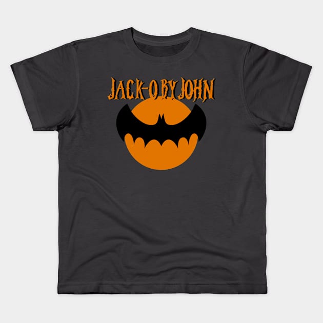 Bat With Orange Moon Kids T-Shirt by Jack-O 